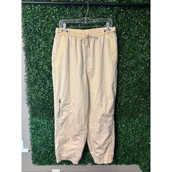 Free People Pants - Free People Movement Size Large Beige Polyester High Rise Wide Leg Track Pant